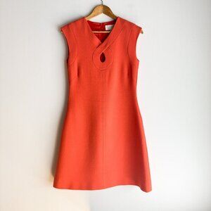 Goat Orange 60s Mod Style Keyhole Neck A line Mini Dress 8